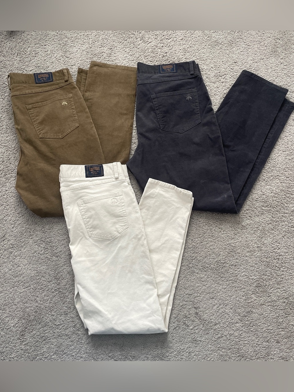 Brooks Brothers Men's Slim Fit 5-Pocket Corduroy Pants 3 Pack